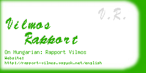 vilmos rapport business card